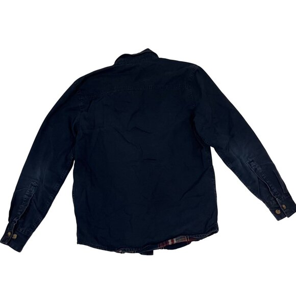 Woolrich men's flannel shirt jacket S blue soft flannel lined button front - Picture 9 of 11